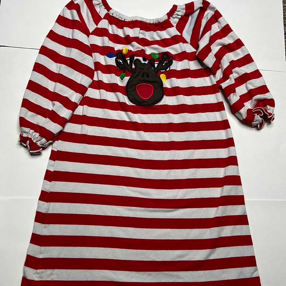 Size 4 smock monkey appliqué Christmas dress